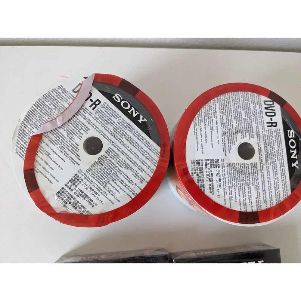 Sony DVD-R 4.7GB 120 Min 16X DVD-R Blank Media Disc 50 Pack, Grade T-160 VHS LOT